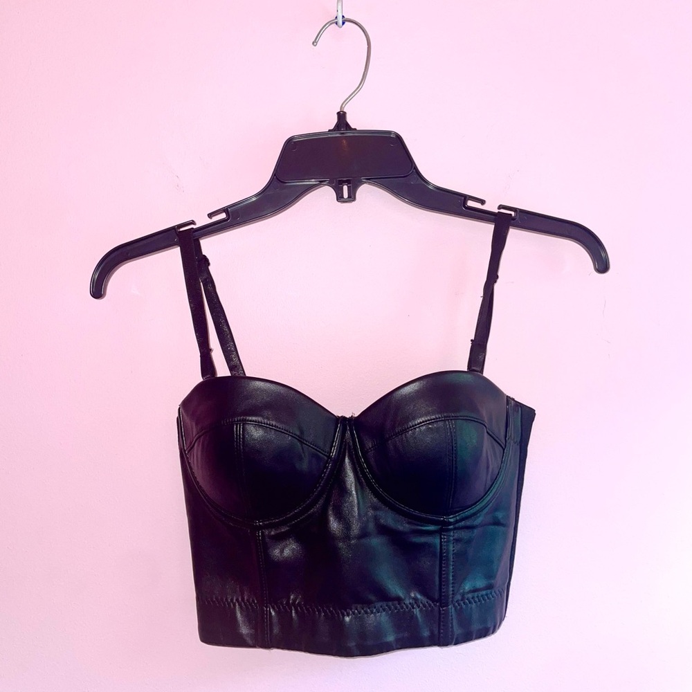 Pleather Bustier Tank Top